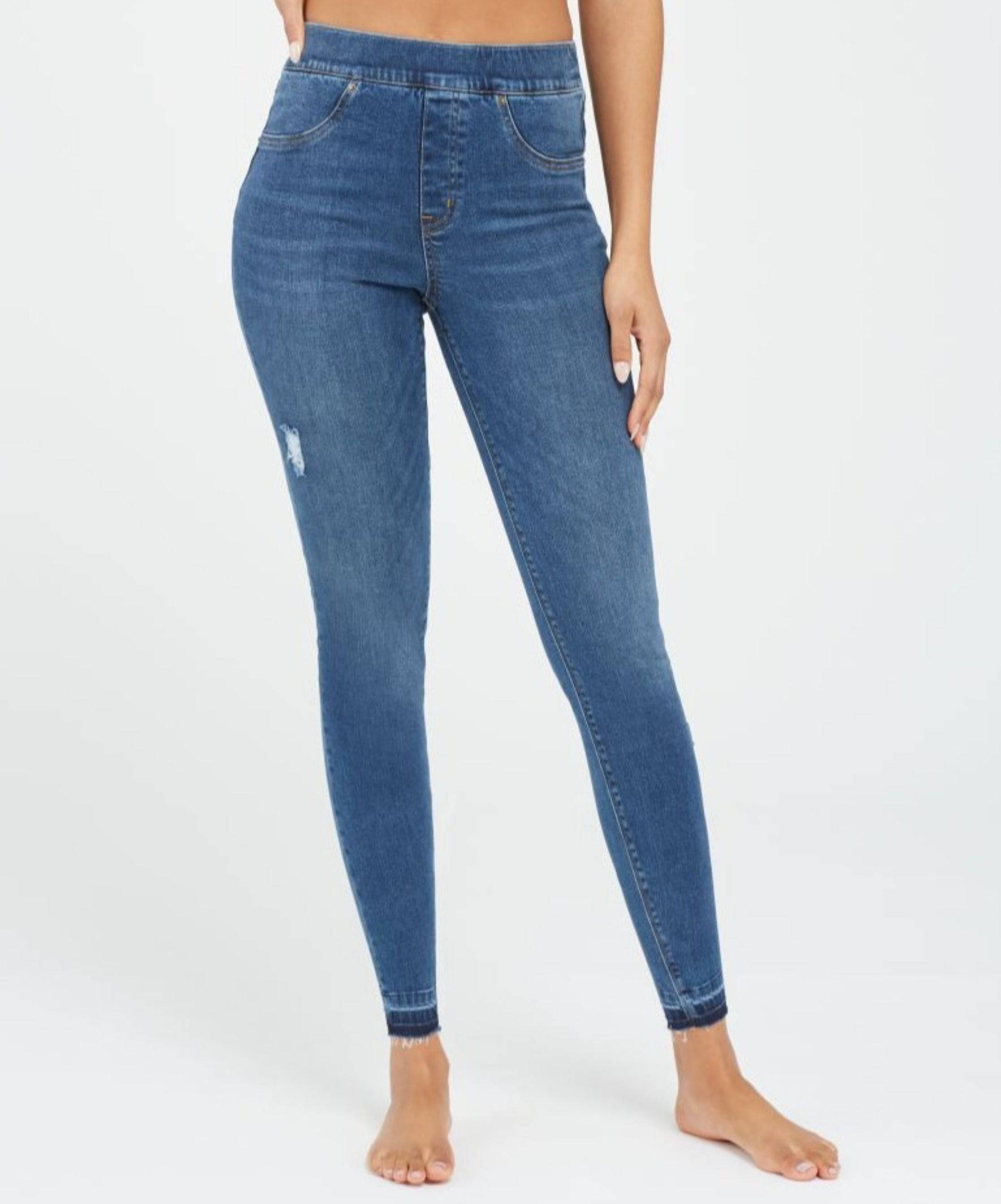 DISTRESSED JEAN & DENIM LEGGINGS