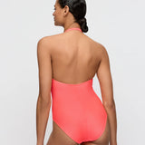 Cassie Herzform Badeanzug – Neonpink