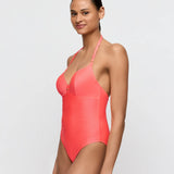 Cassie Herzform Badeanzug – Neonpink