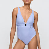 Tinjis Bügelloser Badeanzug mit tiefem Dekolleté – Summer Lilac