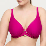 Uvita Plunge Bikini-Top – Magenta