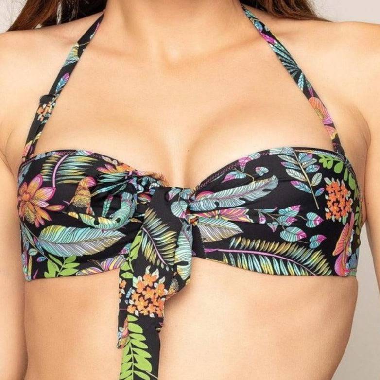 LA TROPICALE NOIR BANDEAU BIKINI-TOP MIT BÜGEL