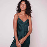 NOCTURNE SEIDEN TOP | PFAUENBLAU