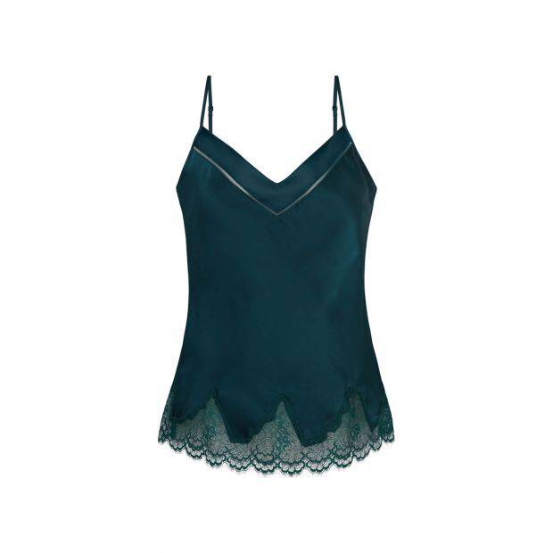 NOCTURNE SEIDEN TOP | PFAUENBLAU
