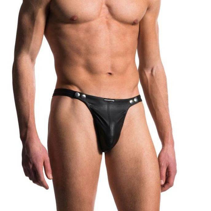 POPPER STRING | KUNSTLEDER-OPTIK | SCHWARZ