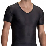 RED2112 T-SHIRT V-NECK LOW | BLACK