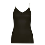 SEA ISLAND COTTON SPAGHETTI TOP | SCHWARZ | WEISS